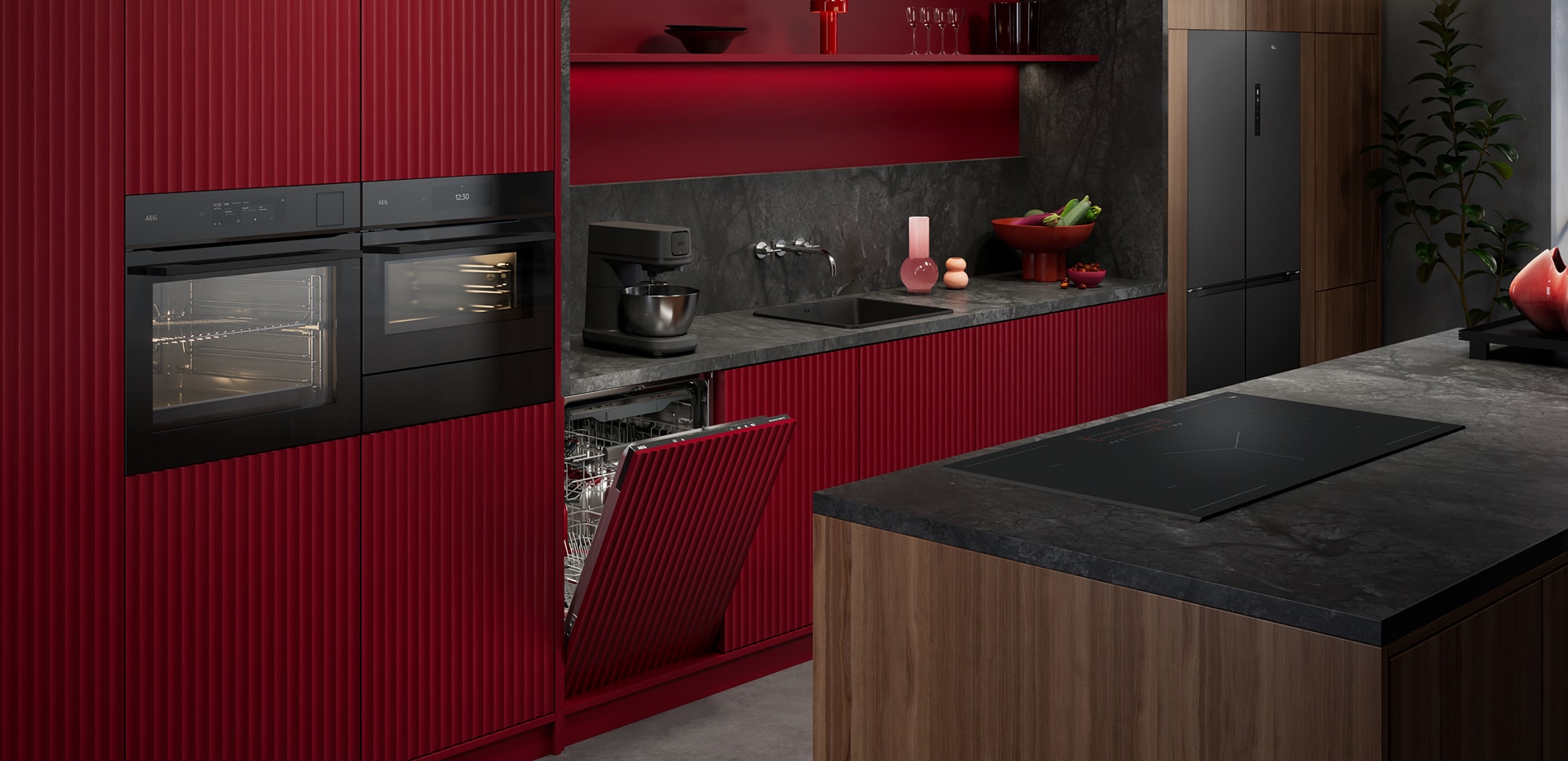 Oven with light on and pumpkin cooking