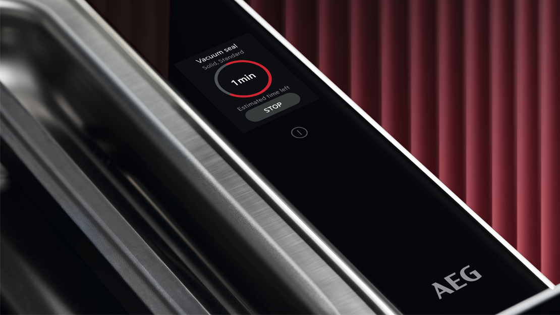 Close up image of control panel on product